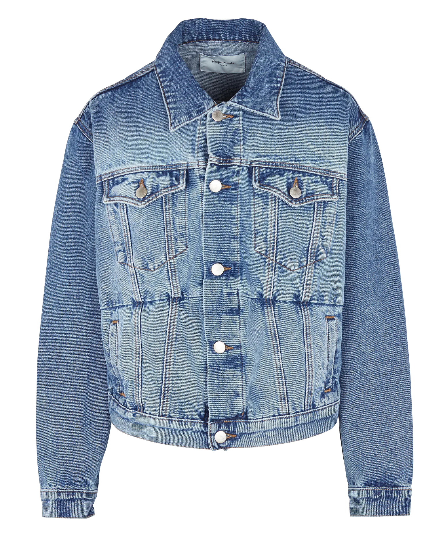 ACQUAVERDE TERENCE Denim Jacket with Classic Collar in Blue