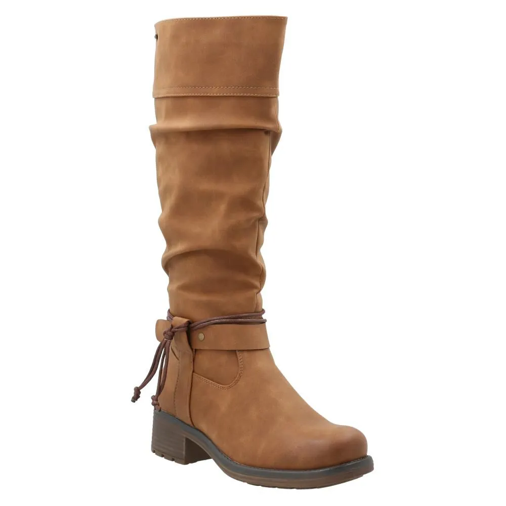 Leather Women's Boots Azaleia Eve Cognac