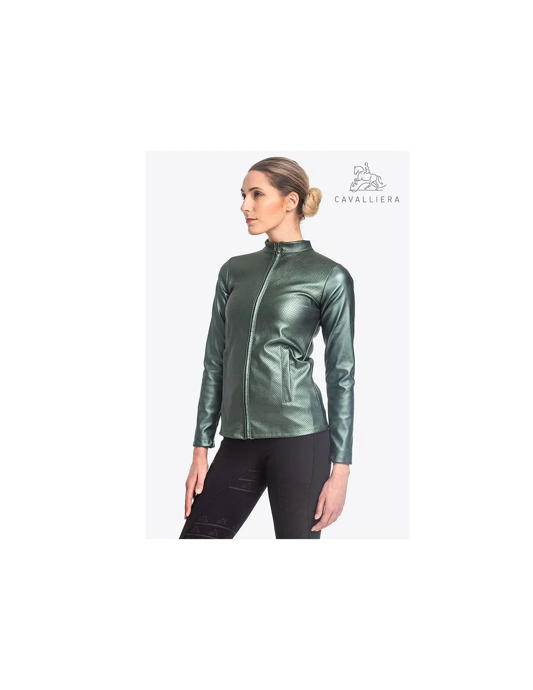 Jax Cavalliera Ss2020 Dusty Green Synthetic Leather Jacket
