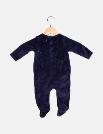 Blue Navy Polar Pajama with Print
