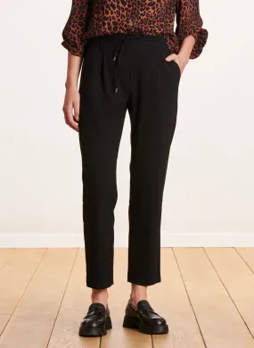 High-Waisted Black Tapered Pants