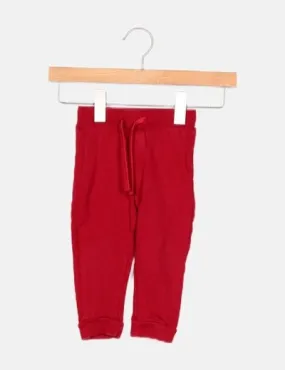 Red jogger maternity pants.
