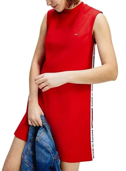 Tommy Jeans Red Tape Detail Women's Dress.